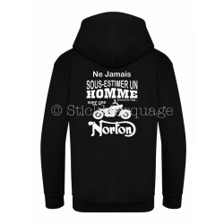 Sweat-shirt Homme moto Norton à capuche