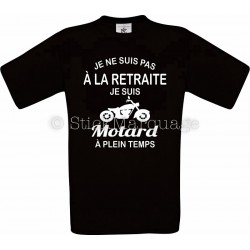 Tee-shirt noir Homme Retraite & Motard