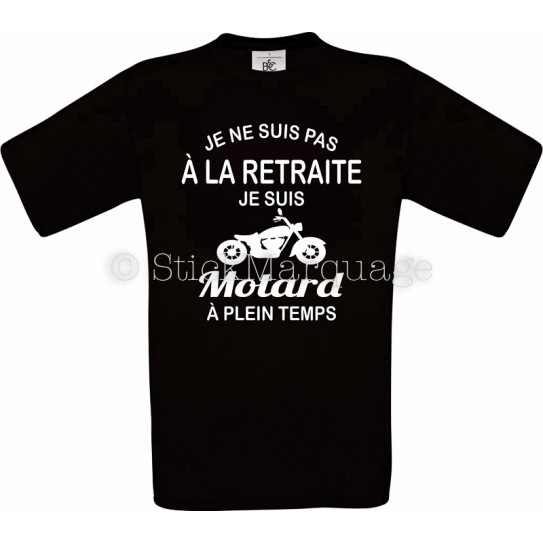 Tee-shirt noir Homme Retraite & Motard