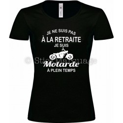 Tee-shirt noir Femme Retraite & Motarde