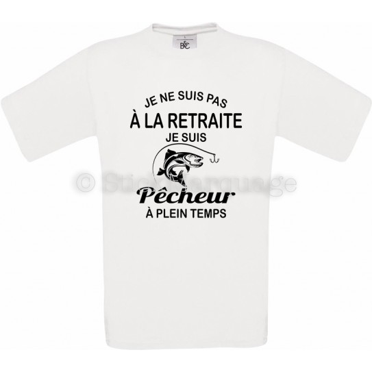 Tee-shirt blanc Homme Retraite & Pêcheur