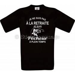 Tee-shirt noir Homme Retraite & Pêcheur