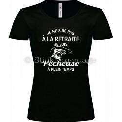 Tee-shirt noir Femme Retraite & Pêcheuse