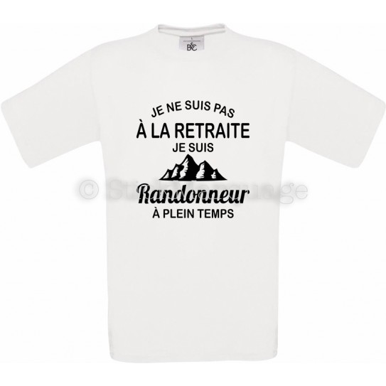 Tee-shirt blanc Homme Retraite & Randonneur