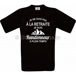 Tee-shirt noir Homme Retraite & Randonneur