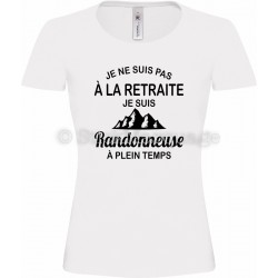 Tee-shirt blanc Femme Retraite & Randonneuse