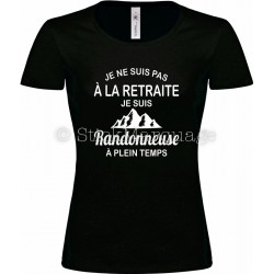 Tee-shirt noir Femme Retraite & Randonneuse