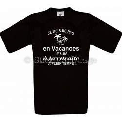 Tee-shirt noir Homme Retraite & Vacances