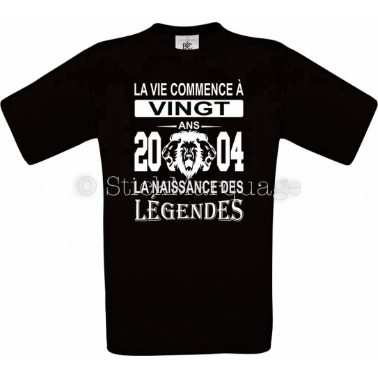 Tee-shirt anniversaire 20 ans