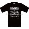 Tee-shirt Noir Homme Anniversaire 40 Ans La Naissance des Légendes 1984