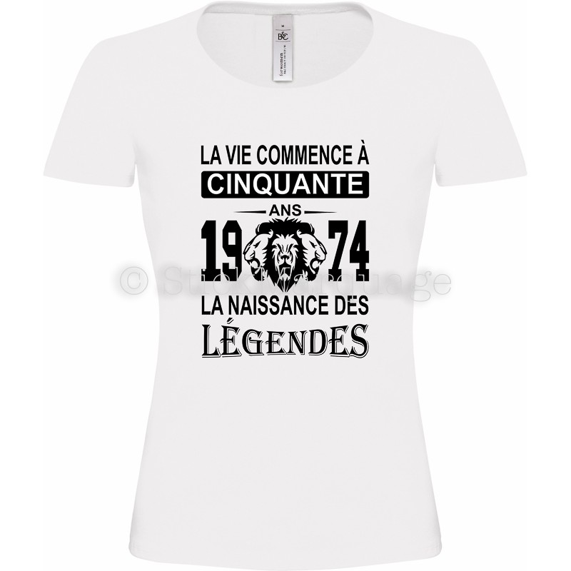 Tee Shirt Anniversaire 50 ans Femme