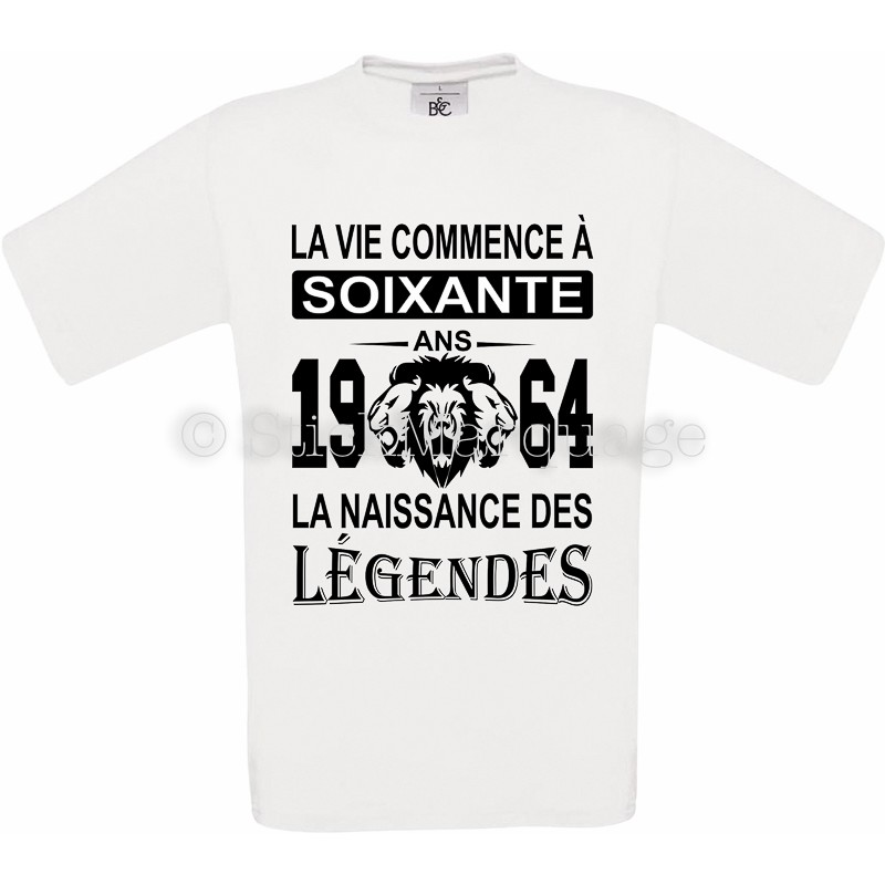 Tee shirt anniversaire homme 60 ans personnalisé