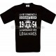 Tee-shirt Noir Homme Anniversaire 70 Ans La Naissance des Légendes 1954