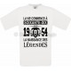 Tee-shirt Anniversaire 70 Ans La Naissance des Légendes 1954