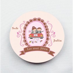 Badge Just Married personnalisable