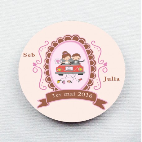 Badge Just Married personnalisable