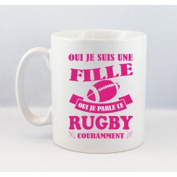 Mug Fille Rugby Fuschia