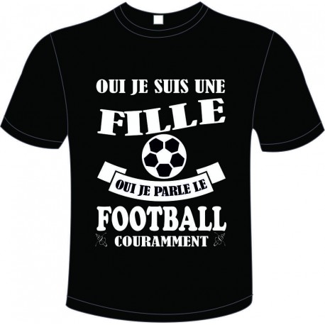 Tee-shirt Noir B&C pour Femme "Football" modèle Homme Exact 190 