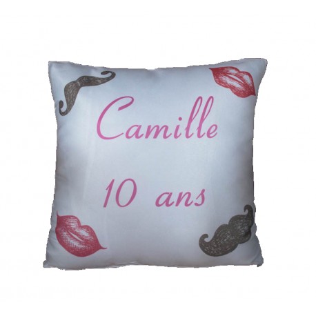 Housse de coussin sublimation Anniversaire Moustache