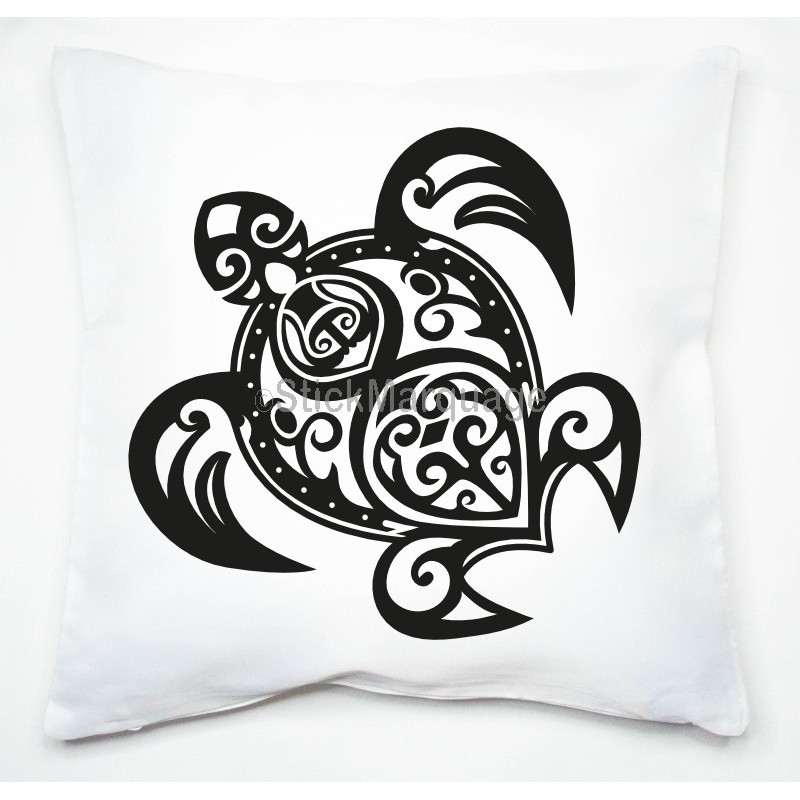 Housse de coussin Tortue Tribal à personnaliser