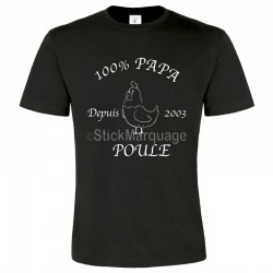 Tee-shirt Noir B&c Homme Exact 190 100% Papa Poule