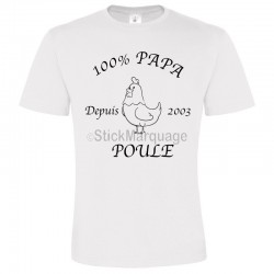 Tee-shirt Blanc B&c Homme Exact 190 100% Papa Poule