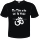 Tee-shirt Noir B&C "Ma Thérapie est le Yoga" Homme Exact 190