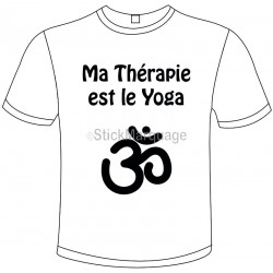 Tee-shirt Blanc B&C "Ma Thérapie est le Yoga" Homme Exact 190