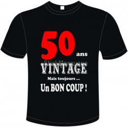 Tee-shirt Noir B&C "50 ans Vintage" Homme Exact 190