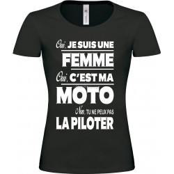 Tee-shirt Noir Femme Moto