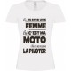 Tee-shirt Blanc B&C Femme Exact 190 Moto