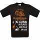 Tee-shirt Noir B&C "J'ai 1 fille magnifique" Homme Exact 190