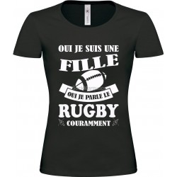 Tee-shirt Noir B&C Femme Exact 190 Rugby