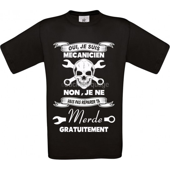 Tee-shirt Noir B&C Homme Exact 190 Mécanicien