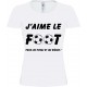 Tee-shirt Blanc Femme "J'aime le Foot"