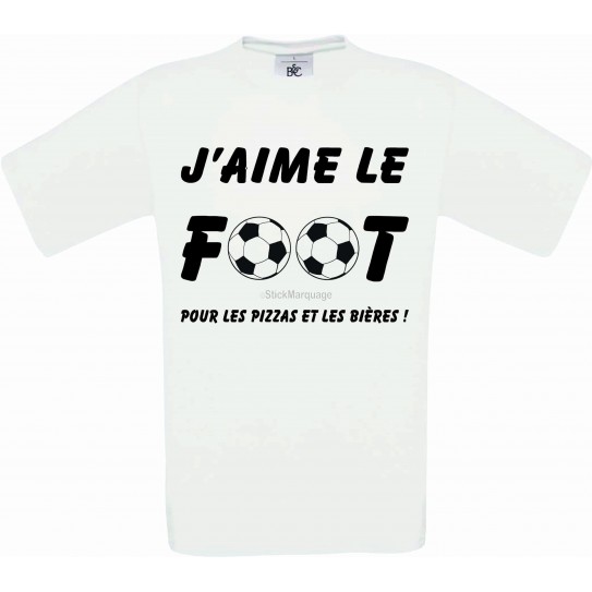 Tee-shirt Blanc Homme B&C "J'aime le Foot"