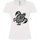 Tee-shirt blanc "Tortue Tribal" B&C Femme