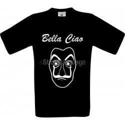 Tee-shirt Noir Homme B&C Bella Ciao