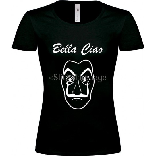 Tee-shirt Noir "Bella Ciao" B&C Femme