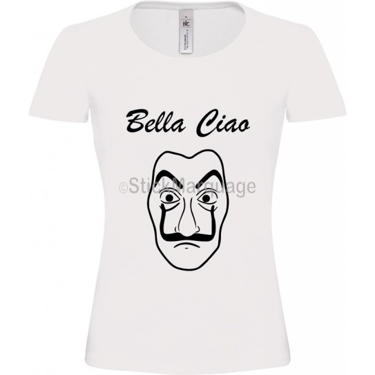 Tee-shirt blanc "Bella Ciao" B&C Femme