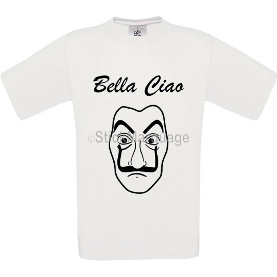 Tee-shirt Blanc Homme B&C Bella Ciao