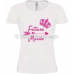 T-shirt Blanc Femme EVJF Future Mariée