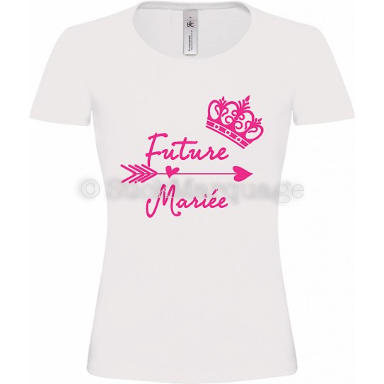 T-shirt Blanc Femme EVJF Future Mariée