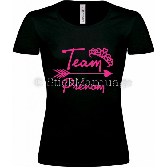 T-shirt Noir Femme EVJF Team de la Mariée