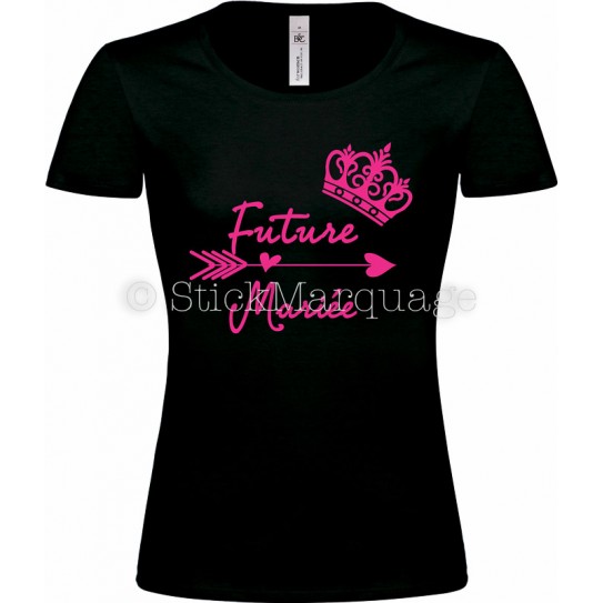 T-shirt Noir Femme EVJF Future Mariée