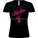 T-shirt Noir flex rose Femme Aloha 