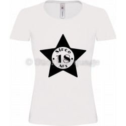 Tee-shirt Blanc Femme 18ème Anniversaire "Since 18 Ans"