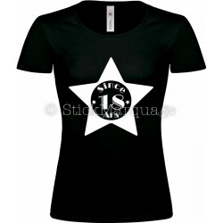 Tee-shirt Noir Femme 18ème Anniversaire "Since 18 Ans"