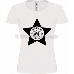 Tee-shirt Blanc Femme 20ème Anniversaire "Since 20 Ans"