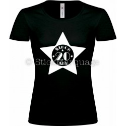 Tee-shirt Noir Femme 20ème Anniversaire "Since 20 Ans"